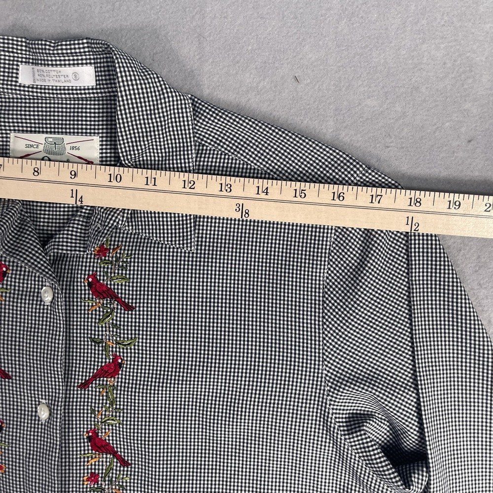 Orvis Embroidered Button Front Work Shirt Woman Sz 6 Long Sleeve‎ Checks - Picture 7 of 11